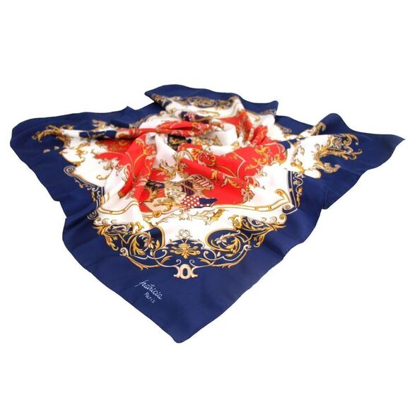 30"x30.5" LAHMY Patricia MULTICOLOR HORSE Equestrian POLYESTER SCARF SHAWL (B46 - Picture 7 of 10